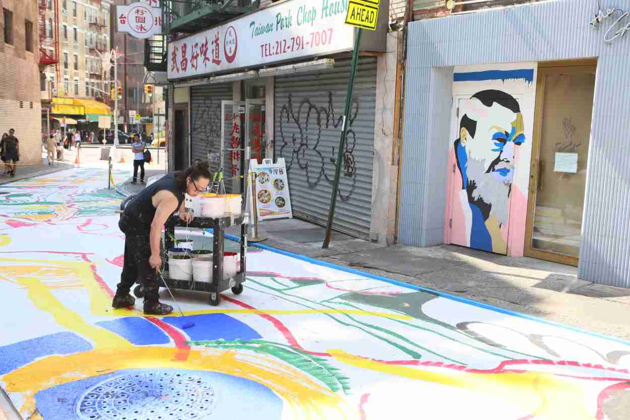 THE ARTIST CHEN DONGFAN TRANSFORMED CHINATOWN’S DOYERS STREET INTO A FLOWERY, FRIENDLY DRAGON
