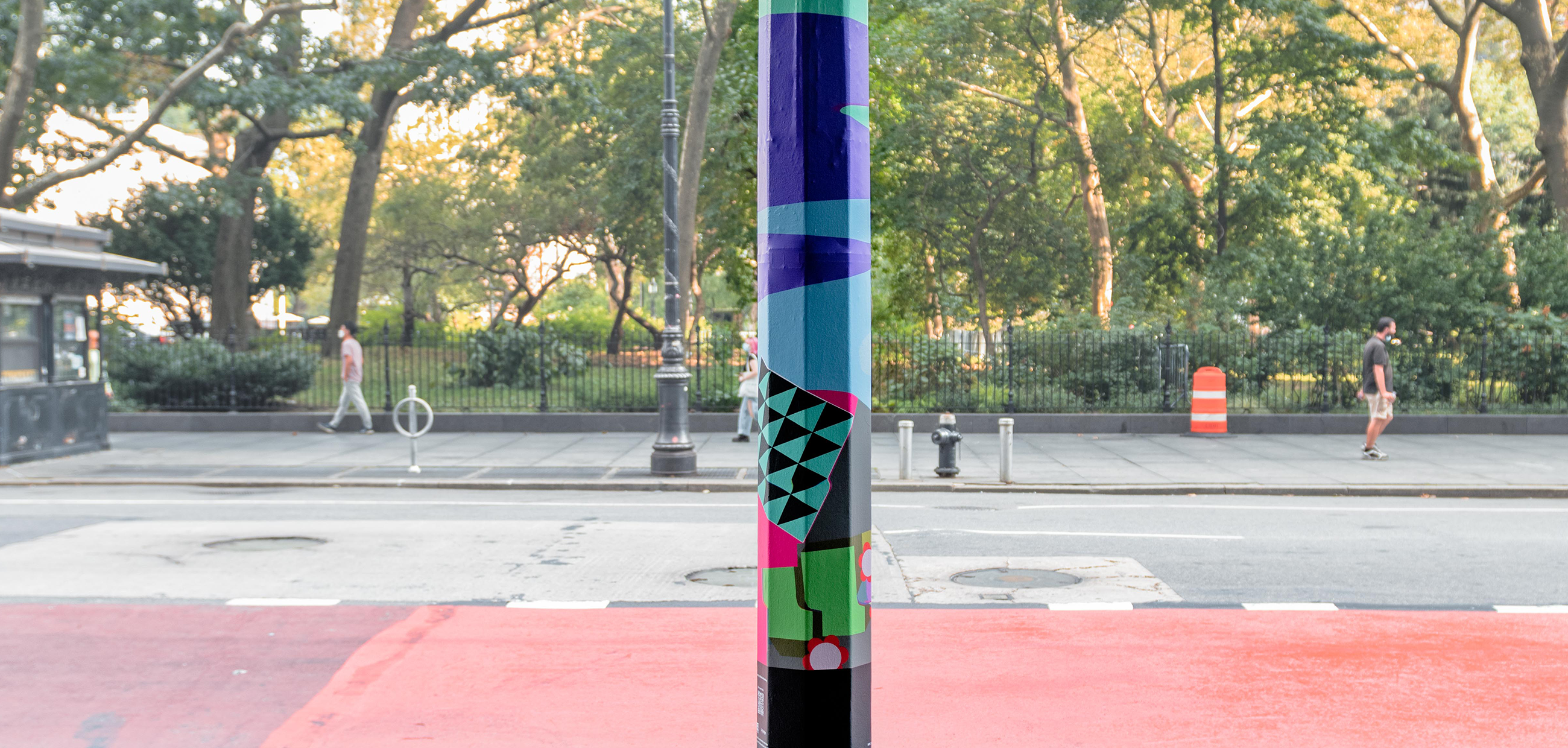 Art on Lamp Posts, Frances Smith and Michelle Weinberg, with the Alliance for Downtown New York, Winter 2021-22